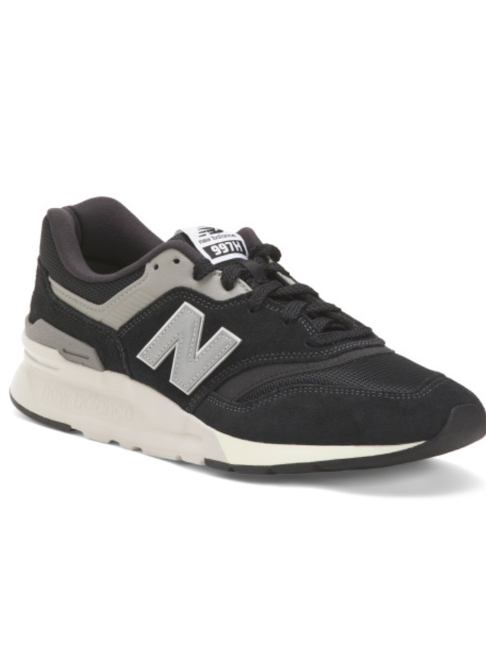 New Balance Men's Sneakers in Black and Gray with Ivory Midsole